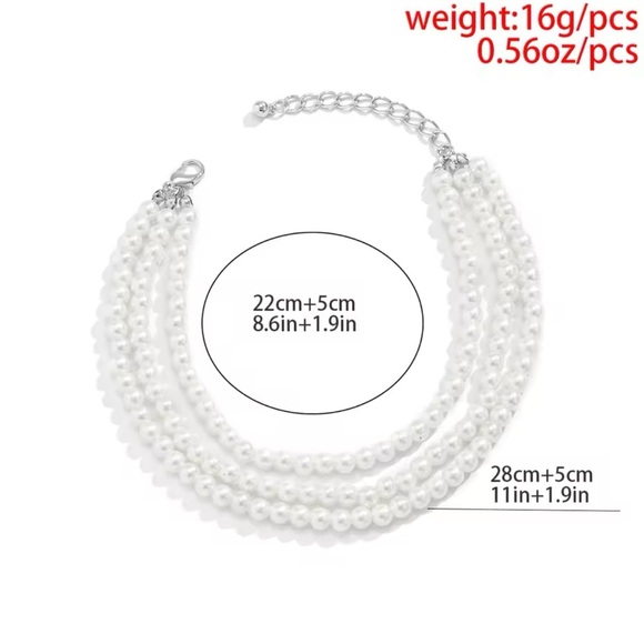 Multilayer Tassel Pearl Chain Anklets Women - Picture 4 of 4